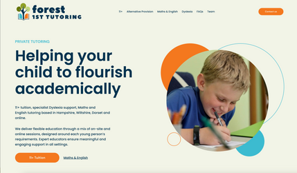 Forest 1st Tutoring: Multipage website, logo and branding