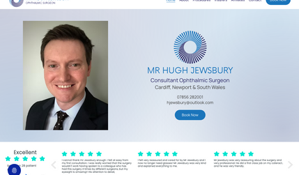 Mr Hugh Jewsbury: I designed the logo and branding for Hugh, along with the website, which is built on Studio - WIX's new editor.