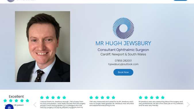 Mr Hugh Jewsbury: I designed the logo and branding for Hugh, along with the website, which is built on Studio - WIX's new editor.