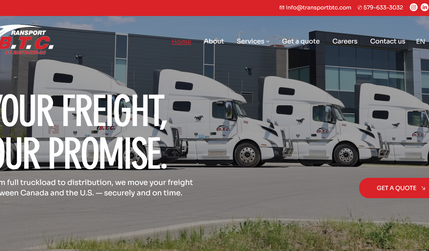 BTC Transport: From full truckload to distribution, we move your freight between Canada and the U.S. — securely and on time.