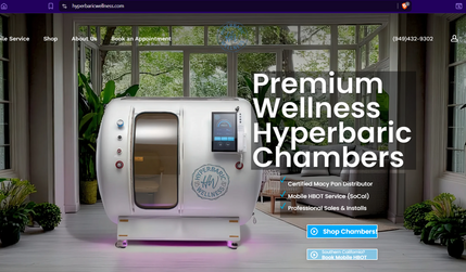 Hyperbaric Wellness: At Grafez.com, we developed a modern and impactful website for a wellness-based brand dedicated to bringing the healing benefits of hyperbaric oxygen therapy directly to individuals, homes, and practices. The platform was designed to reflect their mission of making premium hyperbaric chambers accessible, trustworthy, and life-transforming. We created a clean, responsive interface that communicates their story—rooted in personal passion, wellness expertise, and purpose-driven care—while showcasing products, mobile services, therapy benefits, pricing, and customer support in a clear and user-friendly manner.