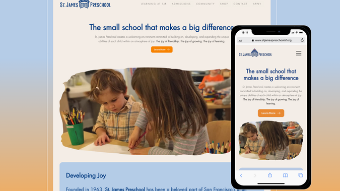St. James Preschool: Website Redesign