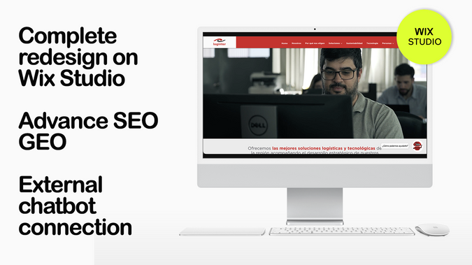 Loginter: Full site redesign in Wix Studio. Chat bot code, SEO & GEO.