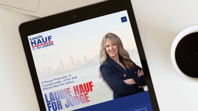 Laurie Hauf for Judge: Full branding and Wix Studio Website