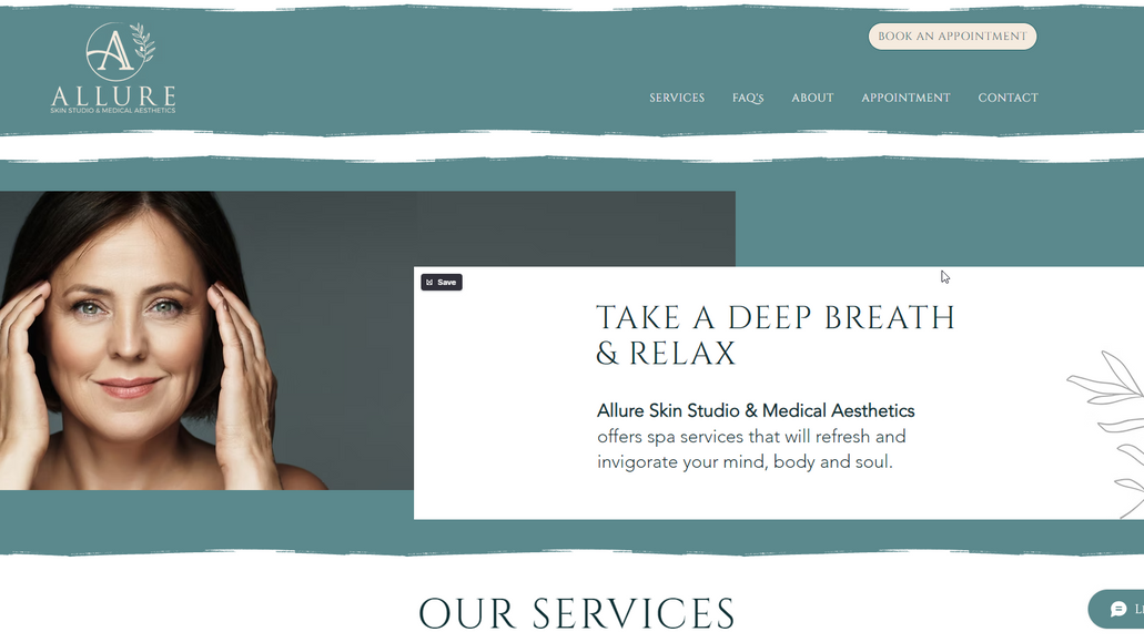 Allure Wellness: Custom design for a skin and wellness business.