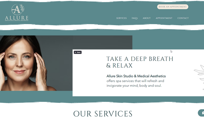 Allure Wellness: Custom design for a skin and wellness business.