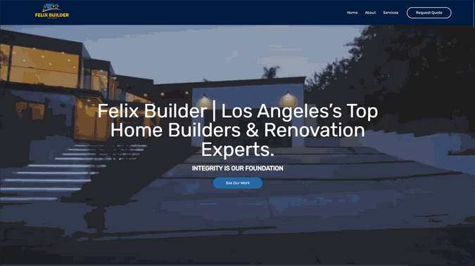 Felix Builder | Editor X - Built From Scratch: A project portfolio site, that includes automatic mobile optimization, lead capture, and testimonial display and intake. 