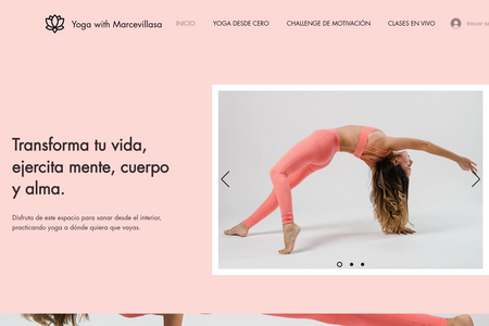 Marcevillasa Yoga: Diseño y desarrollo de sitio web con sistema de reservas y planes de suscripción