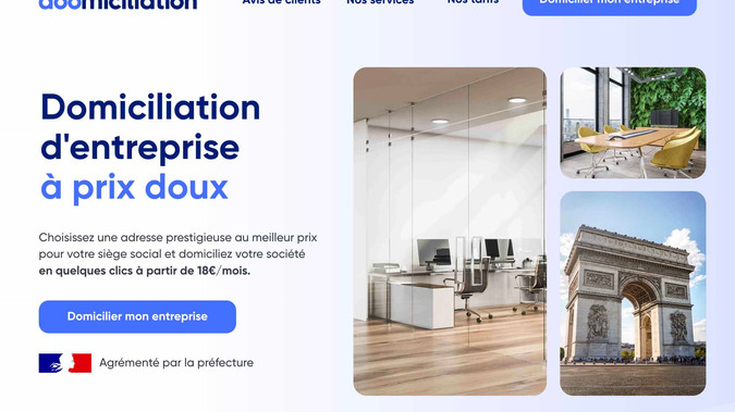 Doomiciliation.com: Start up de domiciliation d'entreprise : Création de marque, logo, site Wix, SEO.