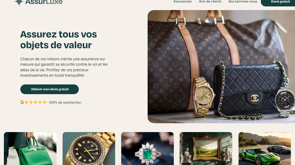 AssurLuxe: Assurance d'objets de valeur : montres, sacs à main