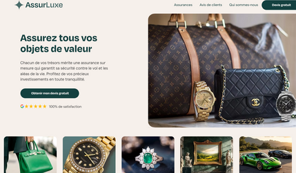 AssurLuxe: Assurance d'objets de valeur : montres, sacs à main