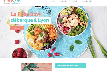 Pokyo: Création de site Wix pour un restaurant de Poke Bowl à Lyon, France.