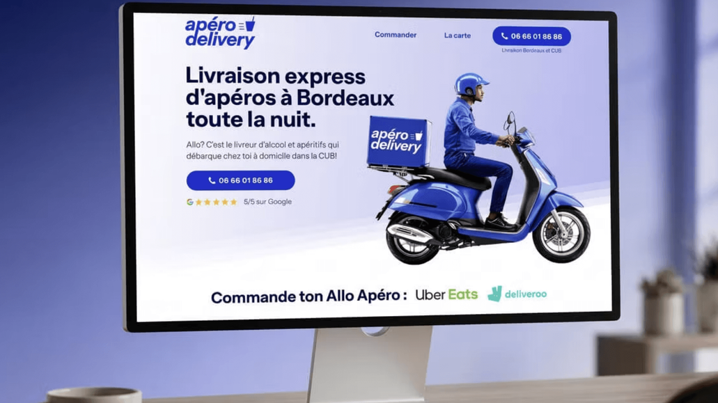 Apéro Delivery: Design et référencement de site Wix