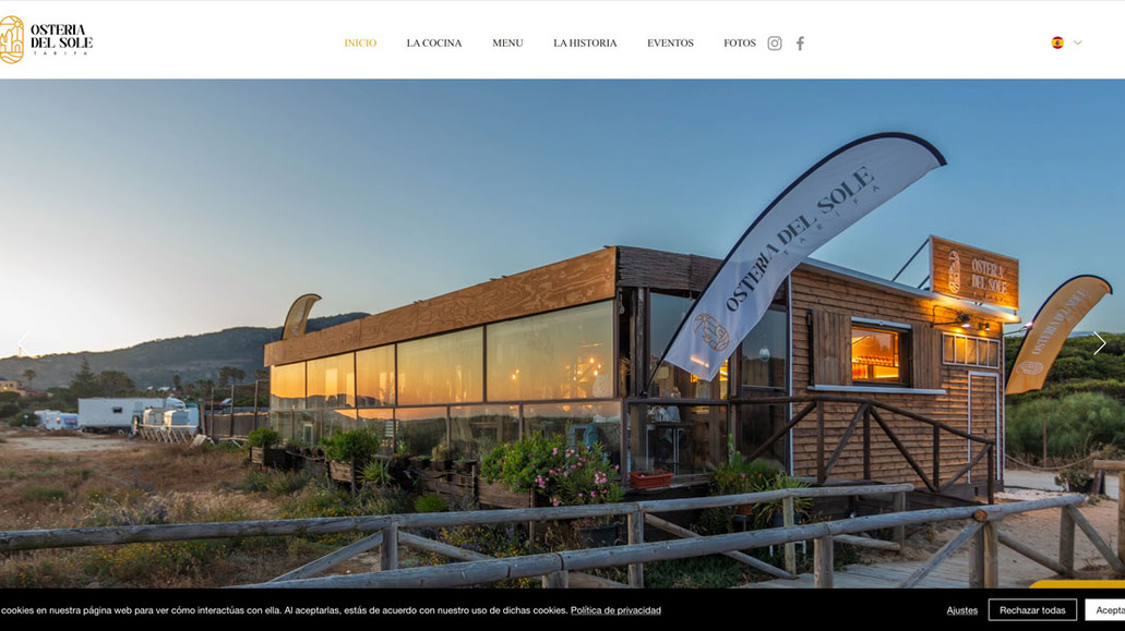 Osteria del Sole: Sito vetrina per Ristorante italiano a Tarifa (Spain) Disegno + gestione dei contenuti del MENU - Sito Multilingue. Spain