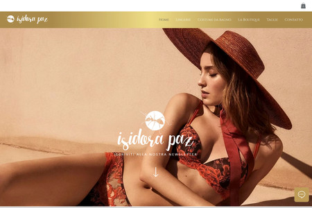 Isidora Paz: Disegno di sito ecommerce per negozio di lingerie  e costumi da bagno Luxury di Roma, vetrina di offerte dei capi in promozione. Collegamento dominio e configurazione casella mail.