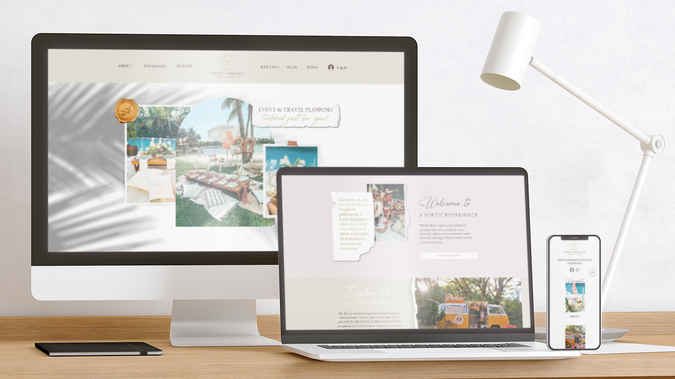 A Poetic Experience: This boutique travel and event planner hired Creative Compass to develop their brand including logo, website, blog, and business cards. A Poetic Experience website features unique event rentals and experience packages such as beach picnics and sunset cruises. 

SERVICES:
Web Design, Logo Design, Content Writing