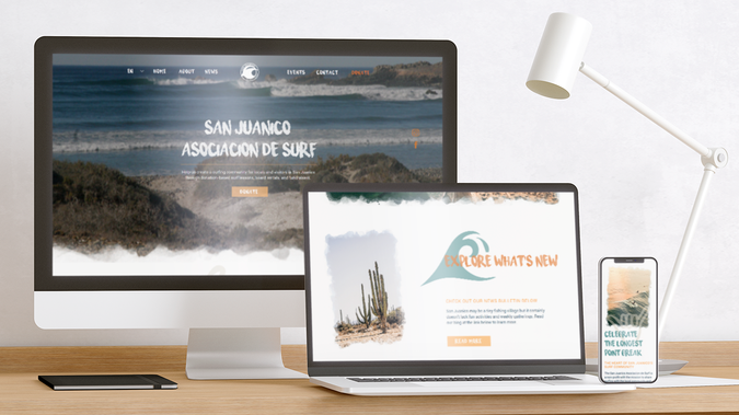 San Juanico Surf: The San Juanico Surf Association needed a website to convey their mission of fostering a community centered around surfing in San Juanico, Baja California Sur, MX. The site includes an events page, donation integration, photo gallery, and linked to social media accounts. 

SERVICES: 
Web Design, Content, and SEO