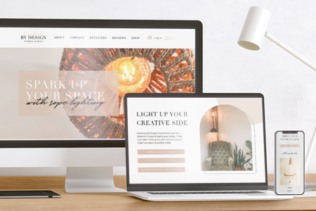 Kimberly By Design: This lighting designer hired Creative Compass to develop an editorial-style brand to showcase her unique rope light collection. The site features e-commerce, custom contact forms, and raving reviews. 

SERVICES: 
Web Design, Logo Design, Content, and SEO