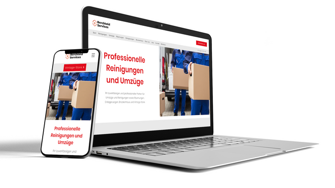 Berchtold Services: 
Erstellung einer einheitlichen und übersichtlichen Webseite für die Berchtold Reinigungen GmbH. Präsentation aller Dienstleistungen auf einen Blick, benutzerfreundlich und professionell gestaltet, um alle Dienstleistungen optimal abzubilden.