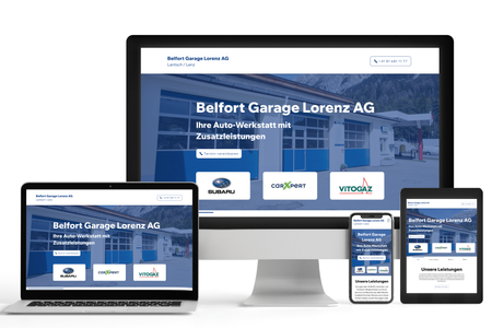 Belfort Garage Loren: Erstellung einer neuen, responsiven Webseite mit integrierter SEO-Optimierung. Zusätzlich können die Inhalte durch die Belfort Garage Lorenz AG selbstständig bearbeitet und einfach aktualisiert werden.