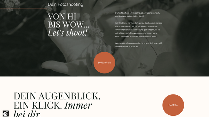 Nathalinse Fotografie: Für Nathalinse Fotografie haben wir einen einladenden, stimmungsvollen Webauftritt realisiert, der die authentische Handschrift der Fotografin online erlebbar macht. Die Seite fängt echte Emotionen, natürliche Momente und individuelle Geschichten ein – von Paar- und Familienportraits bis zu besonderen Events – und begleitet Besucher:innen durch eine intuitive Nutzerführung bis zur direkten Anfrage. Die Bildwelten stehen im Mittelpunkt, schaffen Vertrauen und transportieren die kreative Vision der Fotografin klar und emotional. Schau rein!