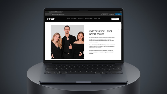 CDAT: Complexe de Danse Apex Technique is a warm and professional dance school in Québec. 

The site presents two clear paths, Leisure and Competitive, so every dancer can find the right fit. The homepage explains what the school offers, how the programs work, who teaches, and what to do next.

 Key sections such as Programs, Services, Team, FAQ, and Contact are easy to find, and Registration is only one click away. The content focuses on what parents and dancers care about most, structure, progression, and a supportive environment. 

The layout is clean, mobile friendly, and written in plain language that builds trust from the first visit. The result is a site that guides families smoothly from curious to ready to register.

----------------------------------------
VERSION FR : 

Le Complexe de Danse Apex Technique est une école de danse accueillante et professionnelle à Québec. 

Le site présente deux parcours clairs, Loisir et Compétitif, pour que chaque danseur trouve la bonne place. 

La page d’accueil explique ce que l’école offre, le fonctionnement des programmes, qui enseigne, et quoi faire ensuite. 

Les sections clés comme Programmes, Services, Équipe, FAQ et Contact sont faciles à repérer, et l’inscription se fait rapidement.

 Le contenu met l’accent sur ce qui compte pour les parents et les élèves, un cadre structuré, une progression claire et une ambiance bienveillante. Le design est épuré, adapté au mobile et rédigé dans un langage simple qui inspire confiance dès la première visite.

 Le résultat est un parcours qui amène naturellement les familles de la découverte à l’inscription.