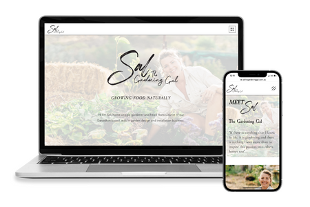 Sal The Gardening Gal: Sal contacted me to do a full website redesign for her. She already had a fantastic logo from a graphic designer so I based my website design and fonts around the logo. I provided her with some feedback and suggestions on how to make her site flow more and she allowed me to implement these into her site.