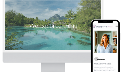 WeExplored Tahiti: Specialty travel agency. Website built on WIX Studio.
