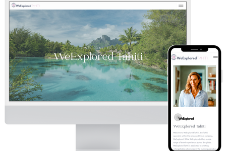WeExplored Tahiti: Specialty travel agency. Website built on WIX Studio.