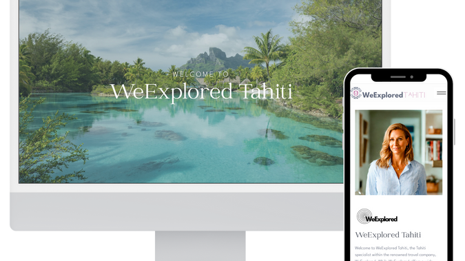 WeExplored Tahiti: Specialty travel agency. Website built on WIX Studio.
