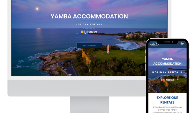 Yamba Accommodation: Brand new holiday rental website with large CMS to handle holiday property listings with ease of adding and removing listings on a regular basis.