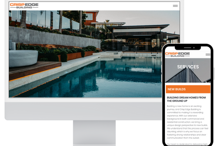 Crisp Edge Building: Brand new build for high end building company located in Yamba, NSW. CMS set up for easy project updates.