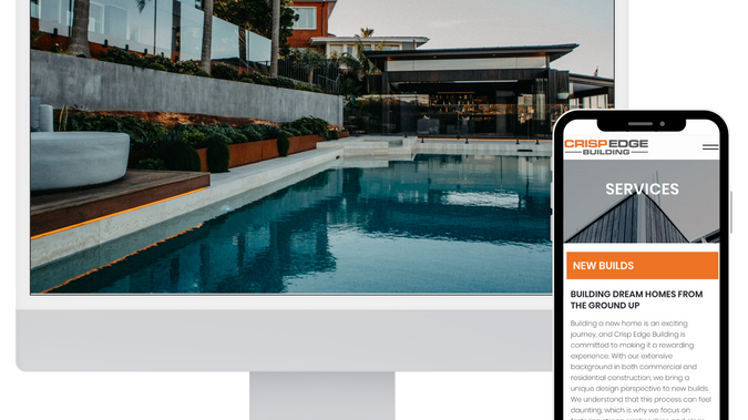 Crisp Edge Building: Brand new build for high end building company located in Yamba, NSW. CMS set up for easy project updates.