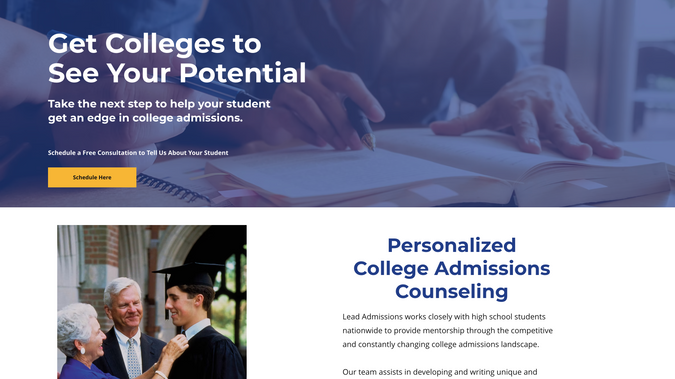 Lead Admissions: Migrate site to Wix.