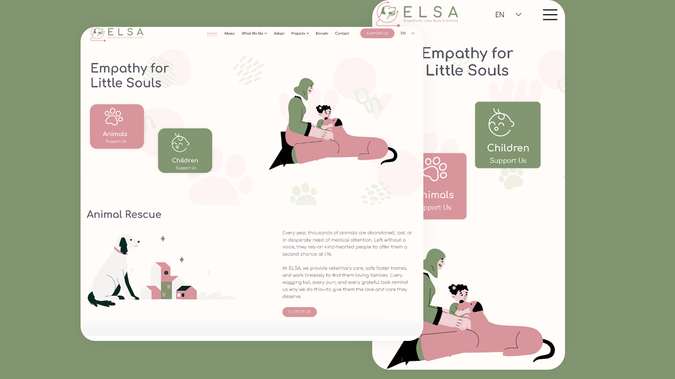 ELSA: Wix Studio Site for ELSA,NGO providing veterinary care, safe foster homes for animals in need.
