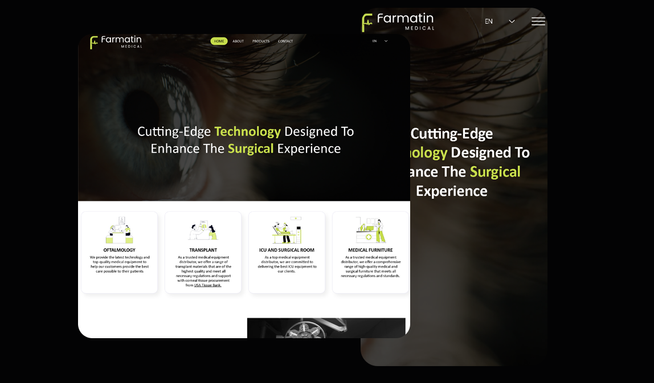 Farmatin Medical: Wix Studio Site for Cutting-edge technology designed to enhance the surgical experience