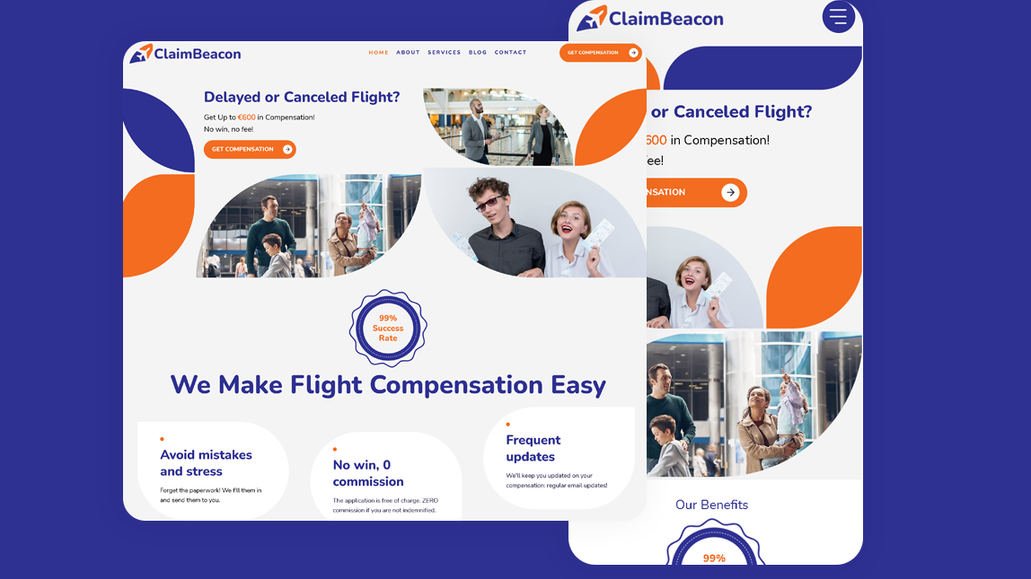 ClaimBeacon: Wix Studio Site for Delayed or Canceled Flight compensation