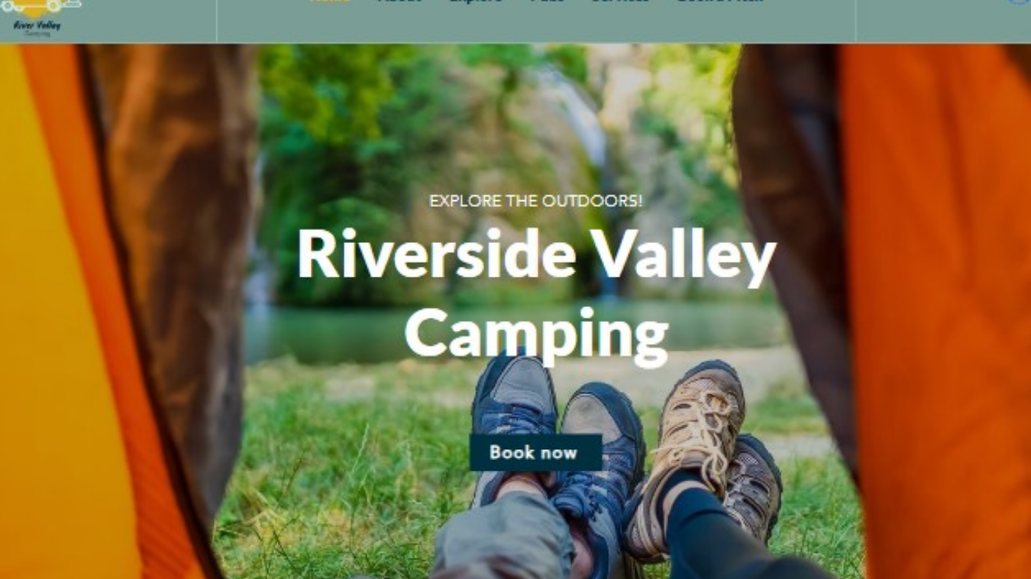 Riverside Valley Cam: The Riverside Valley Camping site beautifully conveys its identity as a serene, family-run retreat in Derbyshire’s countryside with its warm, rustic visuals and inviting photography. A minimalistic navigation structure—featuring sections like About, Explore, Services, and Book a Pitch—keeps the experience uncluttered and user-friendly. Honest, clear messaging around amenities (e.g., toilets but no showers, no electric hook-ups, dog-friendly policies) reinforces the rustic, back-to-nature ethos and sets accurate expectations for campers.