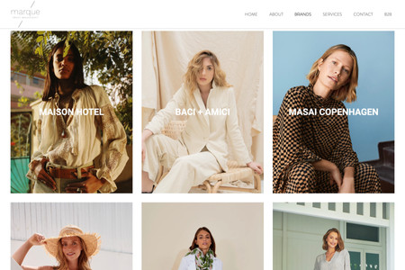 Marque Brand Management: Website for an Australian fashion agency.