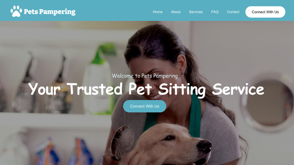 Pets Pampering : Project Overview:

For Pets Pampering, the website design was developed to reflect trust, safety, and joyful care — all essential elements in the pet grooming industry. Rather than relying on decorative elements alone, the design structure focuses on clarity, service transparency, and ease of booking for pet
owners.

The homepage immediately communicates the brand’s personality through vibrant yet balanced colors, engaging pet imagery, and clearly defined service categories such as grooming, spa treatments, and care packages. Each service preview is structured with concise descriptions and direct navigation to detailed service sections, ensuring pet owners can quickly understand what is offered.

The Services page is organized in a practical, pet-parent-friendly format. Each grooming or pampering service is presented with clear explanations of what is included, safety standards followed, and expected outcomes. Visual hierarchy is carefully maintained so that pricing details, service highlights, and booking prompts are easy to identify. The layout avoids clutter while still feeling energetic and warm.

User navigation is simplified with clear menu placement and consistent call-to-action buttons throughout the site. Whether a visitor wants to explore services, check FAQs, or make an appointment, the path is direct and frictionless. The Contact page is structured for convenience,
featuring an easy-to-use inquiry form, quick contact details, and a straightforward booking flow.

The overall design ensures that pet owners feel confident and reassured while browsing. Through structured layouts, thoughtful imagery, and accessible navigation, the website delivers a digital experience that reflects the same care and attention Pets Pampering provides in person. 
