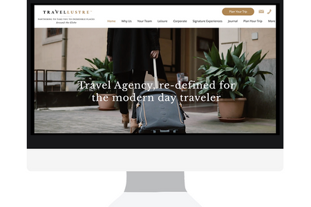 travellustre: Travel agency website with custom visuals and advanced features.