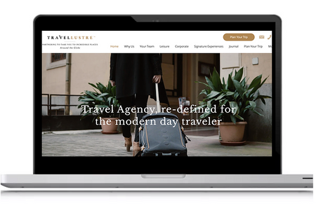 travellustre: Travel agency website with custom visuals and advanced features.