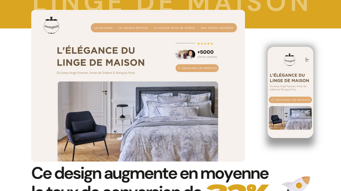 E-commerce - Linge de maison: Ce design augmente en moyenne le taux de conversion de 32%