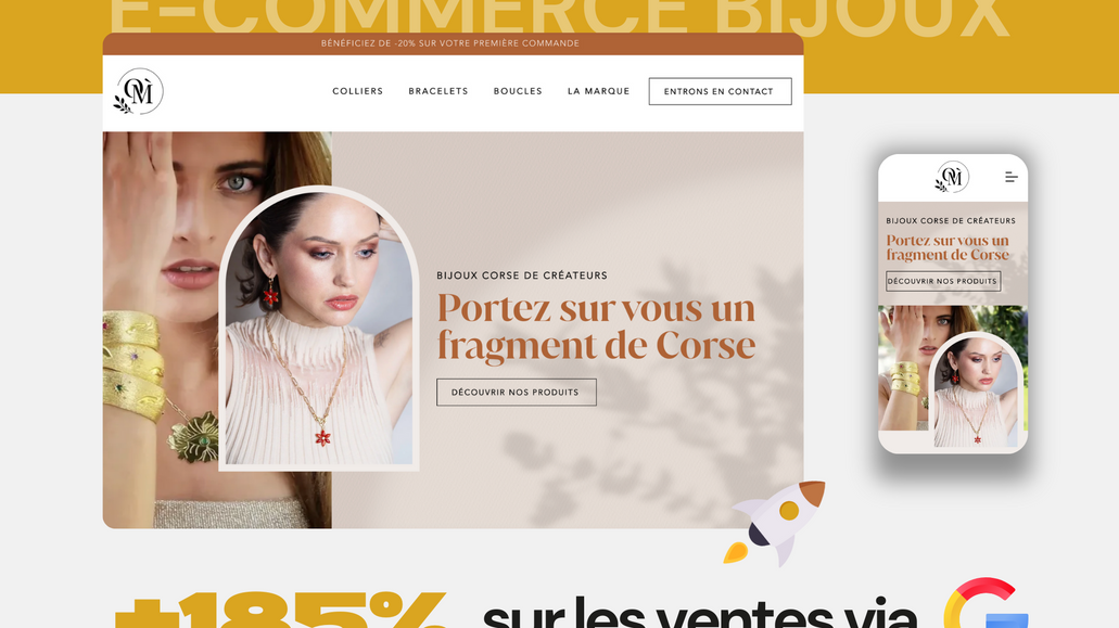 E-commerce Bijoux: +185% sur les ventes via Google