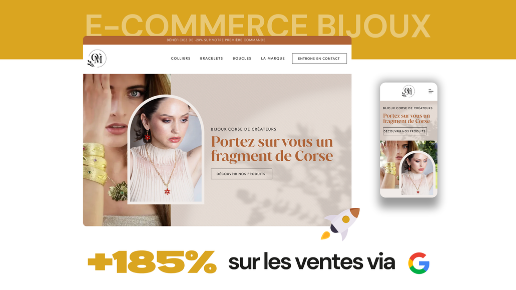 E-commerce Bijoux: +185% sur les ventes via Google