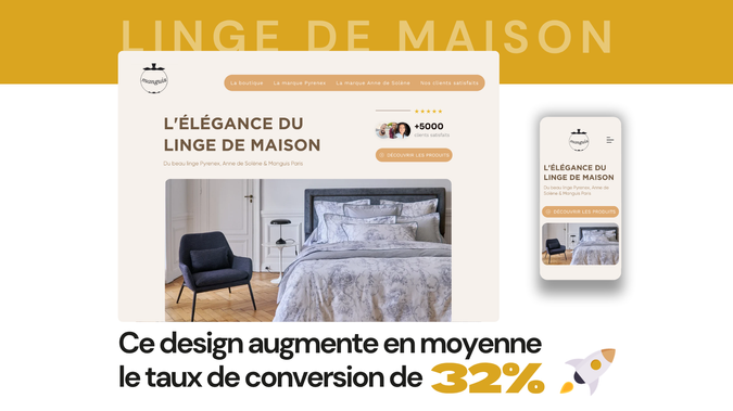 E-commerce - Linge de maison: Ce design augmente en moyenne le taux de conversion de 32%