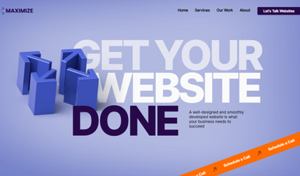 Maximize Studio: Our very own landing page, including advanced Wix Studio capabilites, 3D animations and more, with a sleek and clear design. We aimed for specific and memorable message, while still showing we could do different styles.