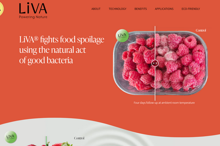 www.Liva.ag: אתר לחברת סטארט-אפ ביו-טכנולוגיה - האתר זכה במקום השני בתחרות האתר הכי wow בישראל