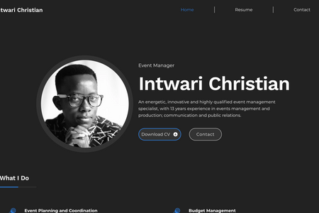 Christian Intwari : PERSONAL PROFILE