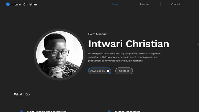 Christian Intwari : PERSONAL PROFILE